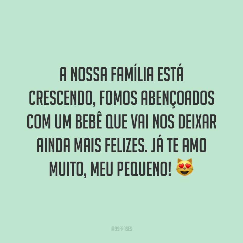 A nossa família está crescendo, fomos abençoados com um bebê que vai nos deixar ainda mais felizes. Já te amo muito, meu pequeno! 😻