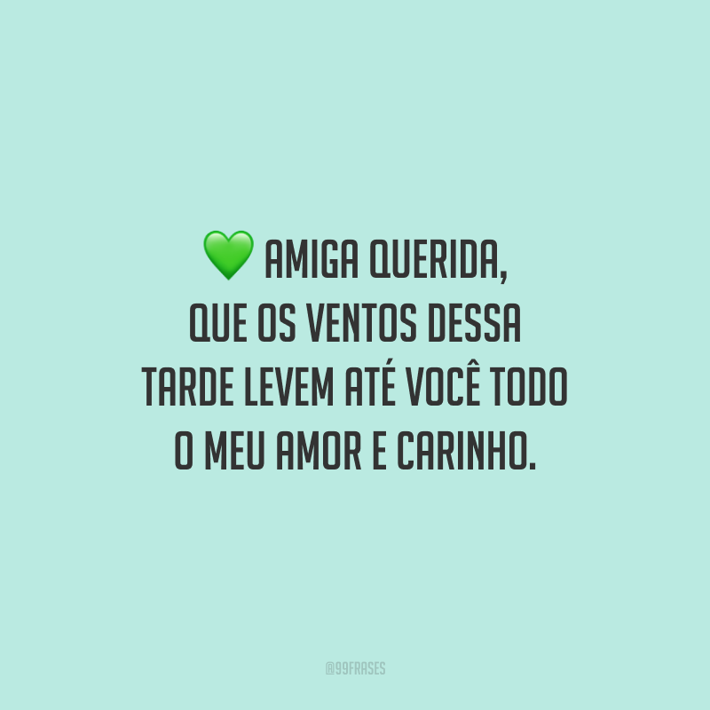 Amiga querida, que os ventos dessa tarde levem até você todo o meu amor e carinho.