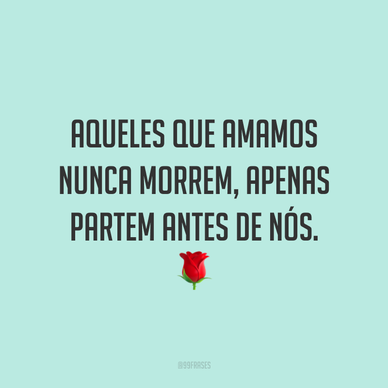 Aqueles Que Amamos Nunca Morrem Apenas Partem Antes De Nós