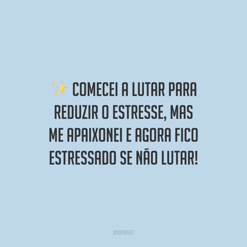 Comecei a lutar para reduzir o estresse, mas me apaixonei e agora fico estressado se não lutar!