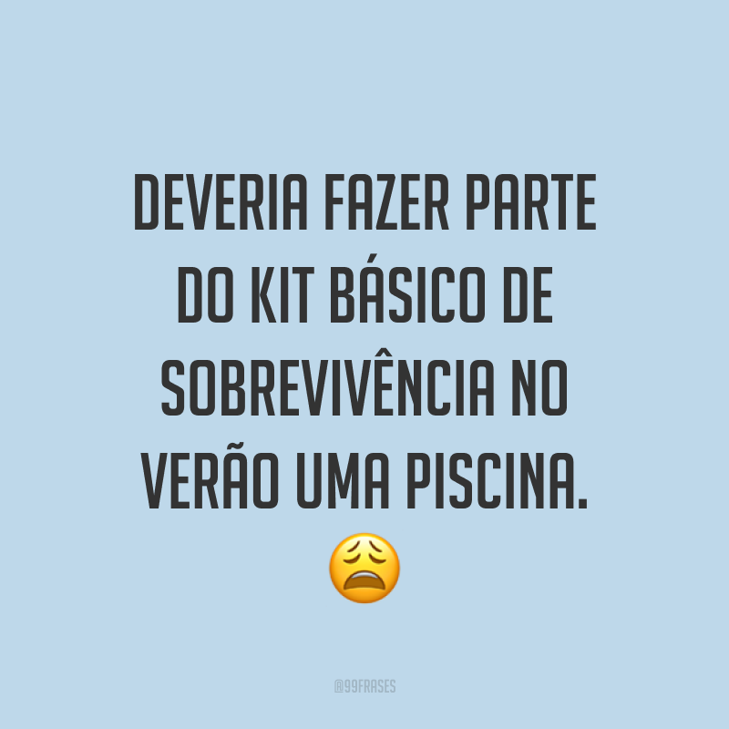 Deveria fazer parte do kit básico de sobrevivência no verão uma piscina. ?