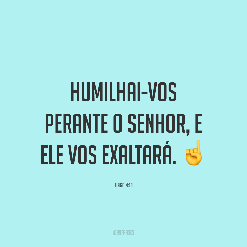 Humilhai-vos perante o Senhor, e ele vos exaltará. ☝