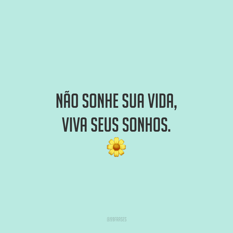 Não sonhe sua vida, viva seus sonhos. 🌼