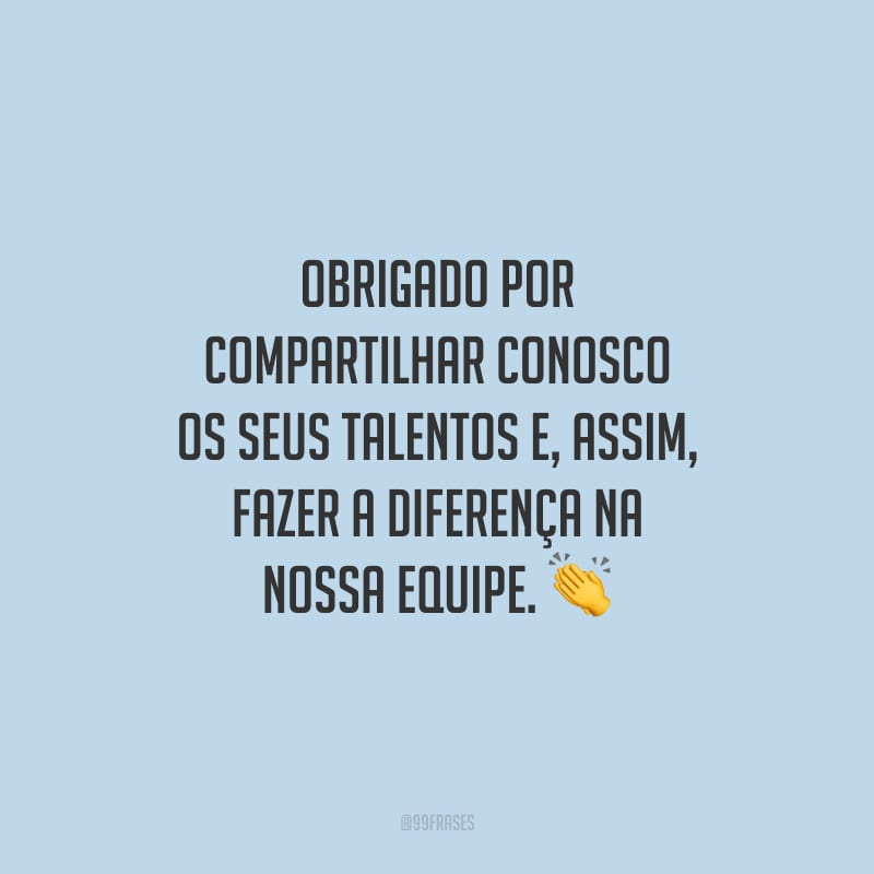 msg agradecimento equipe