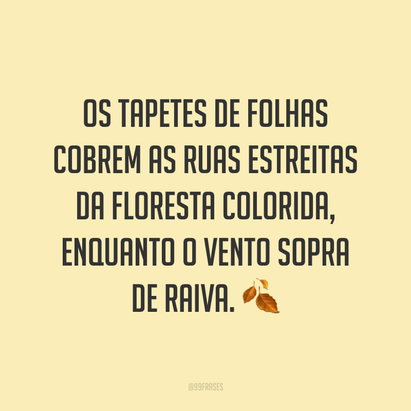 Os tapetes de folhas cobrem as ruas estreitas da floresta colorida, enquanto o vento sopra de raiva. ?