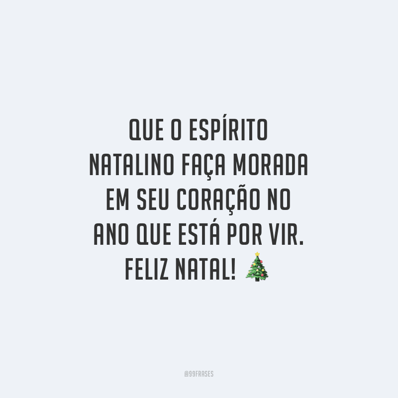 Que o espírito natalino faça morada em seu coração no ano que está por vir. Feliz Natal!