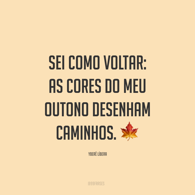 Sei como voltar: as cores do meu outono desenham caminhos. ?