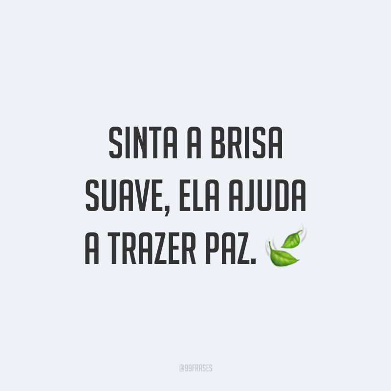 Sinta a brisa suave, ela ajuda a trazer paz. 🍃