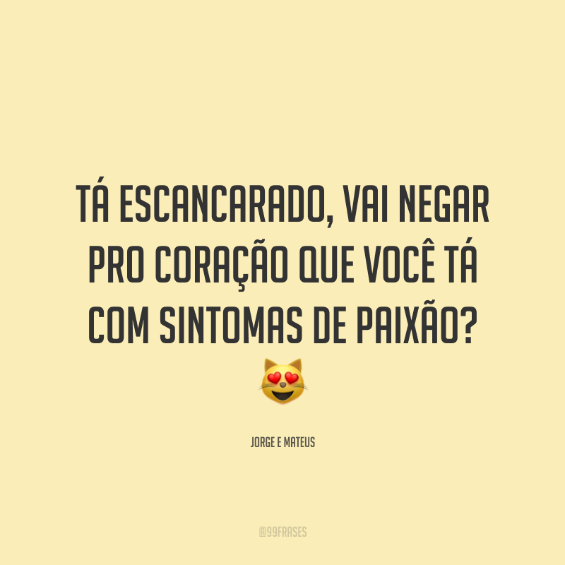 Tá escancarado, vai negar pro coração que você tá com sintomas de paixão? 😻