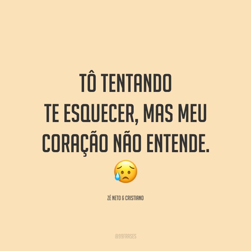 Tô tentando te esquecer, mas meu coração não entende. 😥
