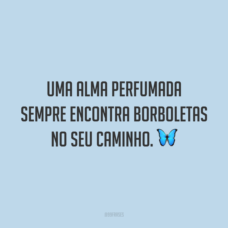 Uma alma perfumada sempre encontra borboletas no seu caminho. 🦋