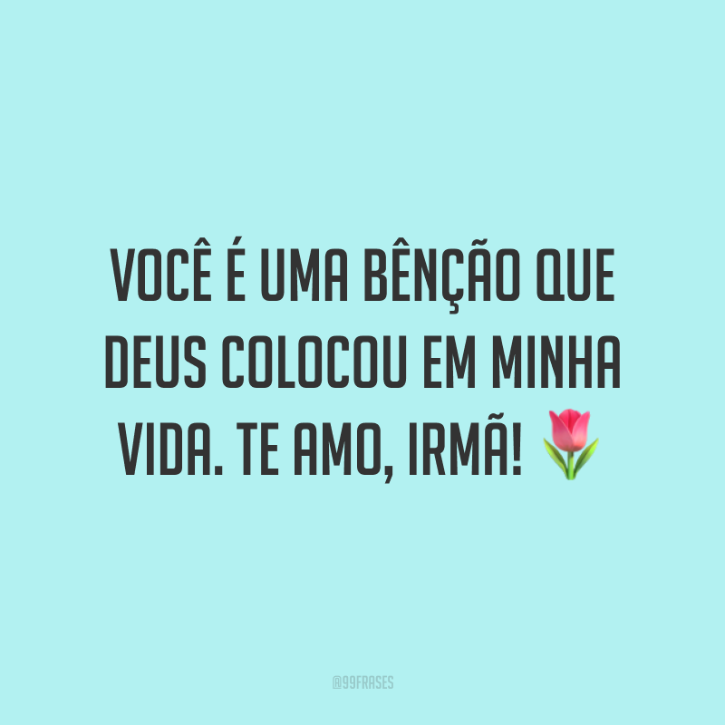 Você é uma bênção que Deus colocou em minha vida. Te amo, irmã! 🌷