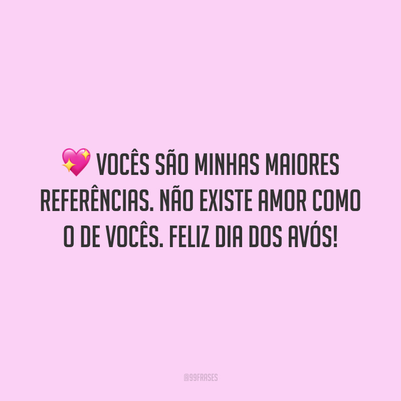Vocês são minhas maiores referências. Não existe amor como o de vocês. Feliz Dia dos Avós!