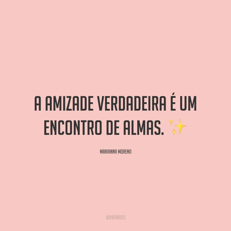 A amizade verdadeira é um encontro de almas. ✨