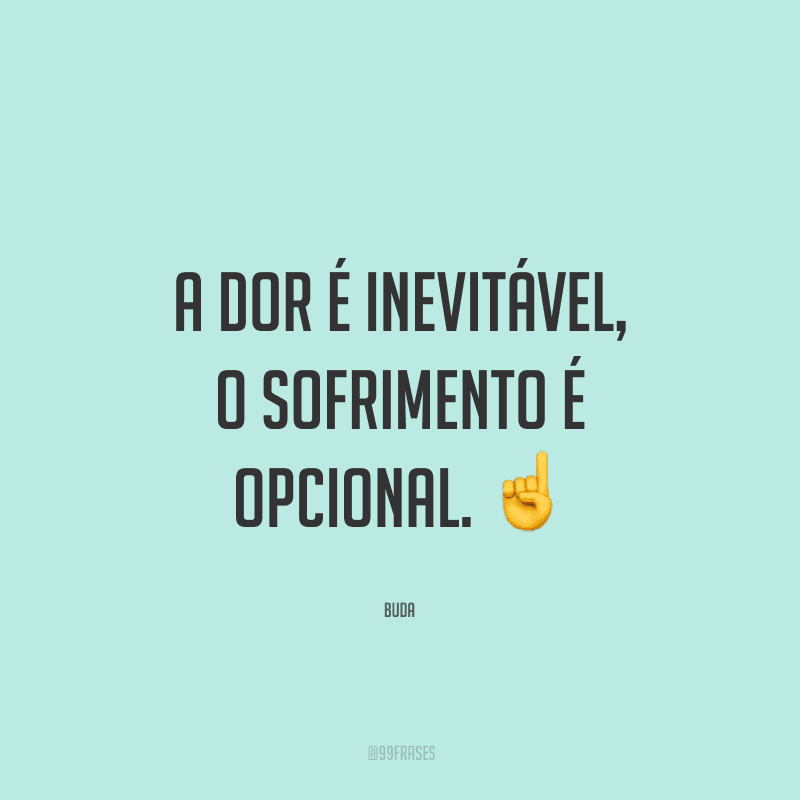 A dor é inevitável, o sofrimento é opcional.