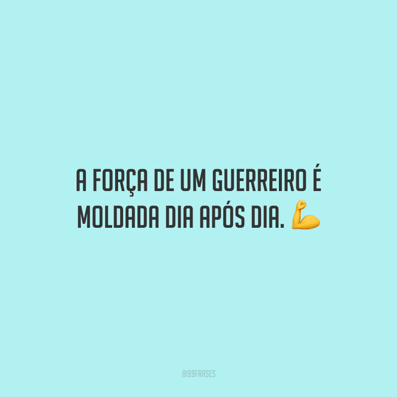 A força de um guerreiro é moldada dia após dia.