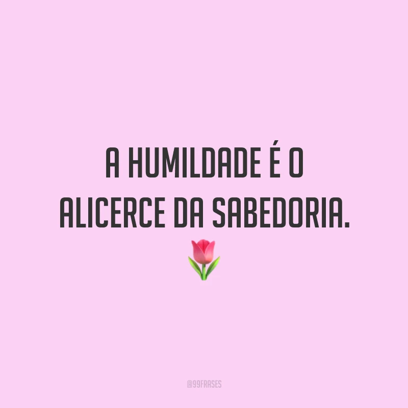 A humildade é o alicerce da sabedoria. 🌷