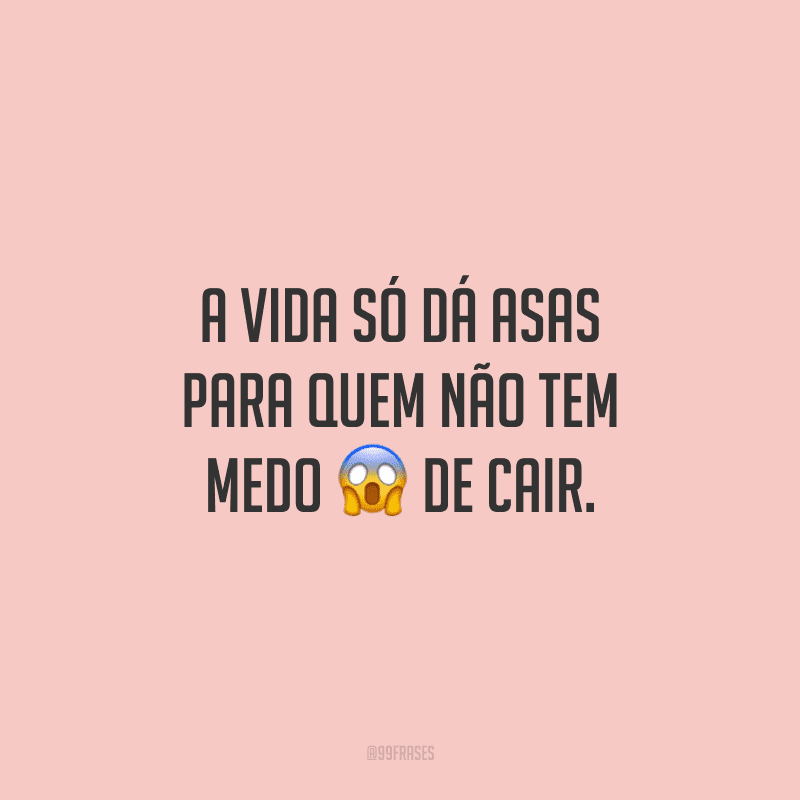 A vida só dá asas para quem não tem medo de cair. 