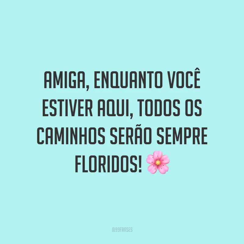 Amiga, enquanto você estiver aqui, todos os caminhos serão sempre floridos! 🌸