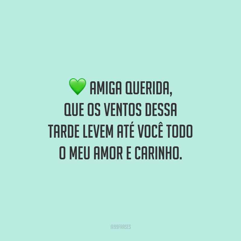 Amiga querida, que os ventos dessa tarde levem até você todo o meu amor e carinho.