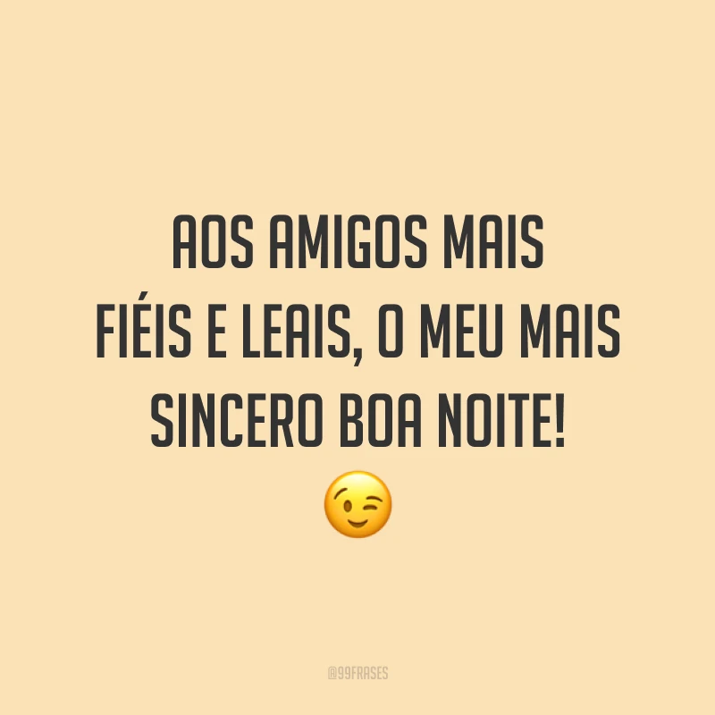 Aos amigos mais fiéis e leais, o meu mais sincero boa noite! 😉