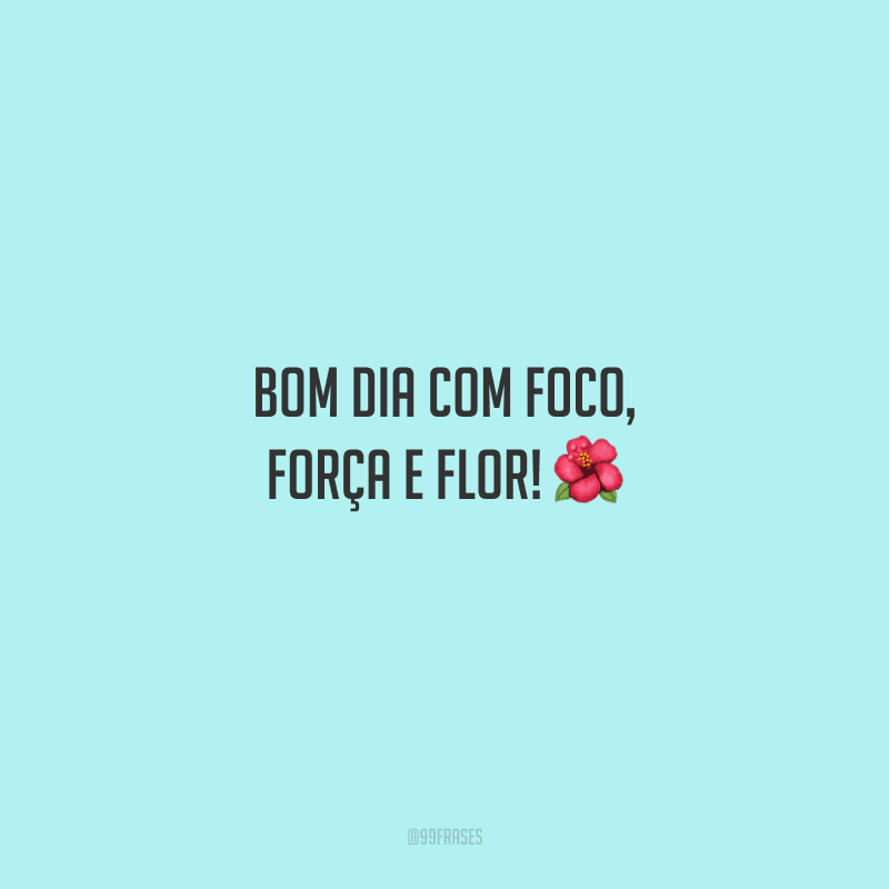 Bom dia com foco, força e flor! 