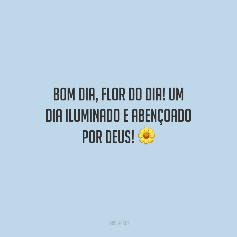 Bom dia, flor do dia! Um dia iluminado e abençoado por Deus! 