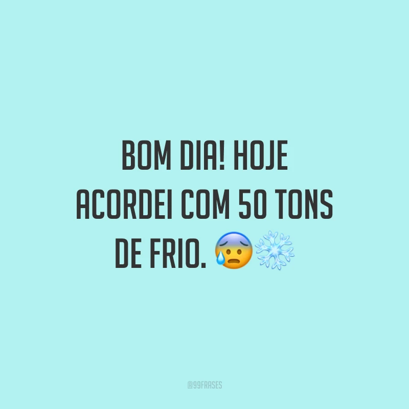Bom dia! Hoje acordei com 50 tons de frio. ?❄