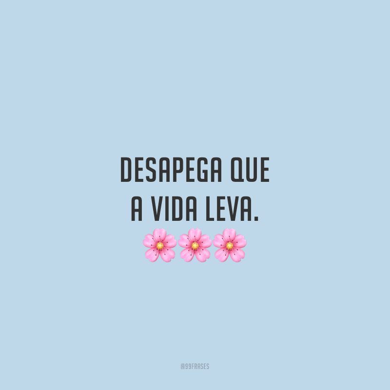 Desapega que a vida leva.