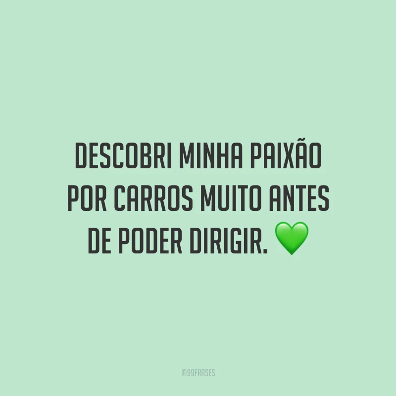 Descobri minha paixão por carros muito antes de poder dirigir.