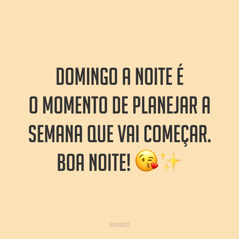 Domingo a noite é o momento de planejar a semana que vai começar. Boa noite! 😘✨