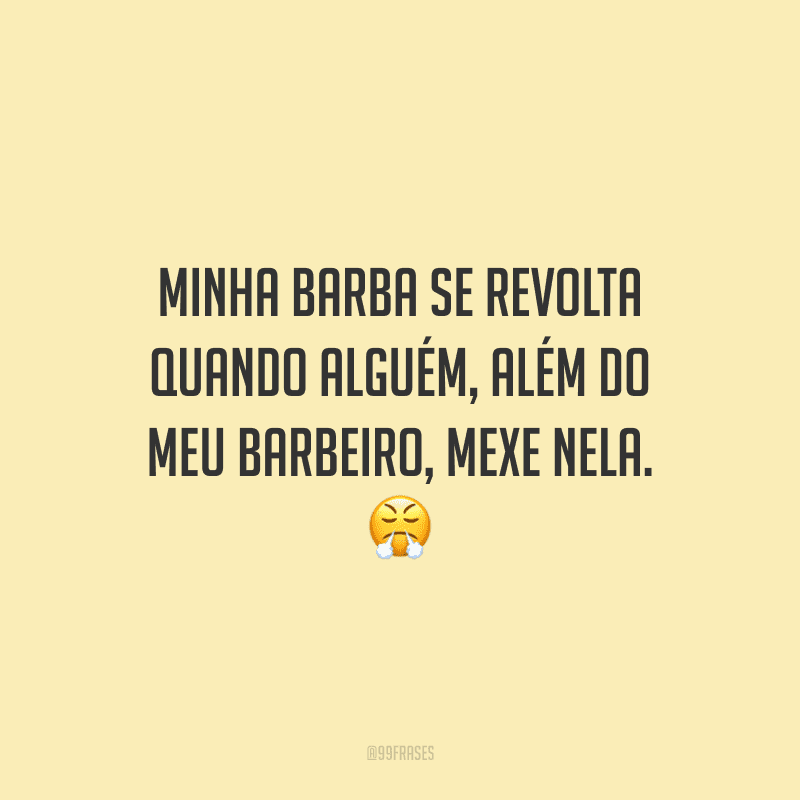 Minha barba se revolta quando alguém, além do meu barbeiro, mexe nela.