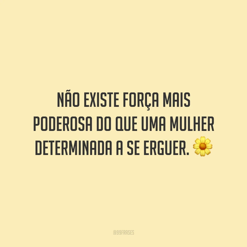 Não existe força mais poderosa do que uma mulher determinada a se erguer.