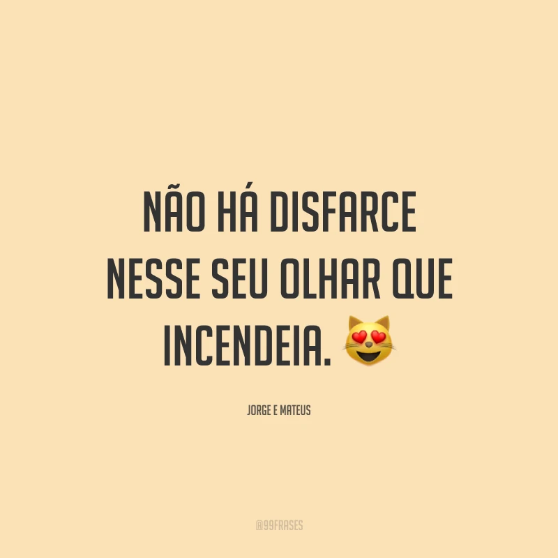 Não há disfarce nesse seu olhar que incendeia. 😻