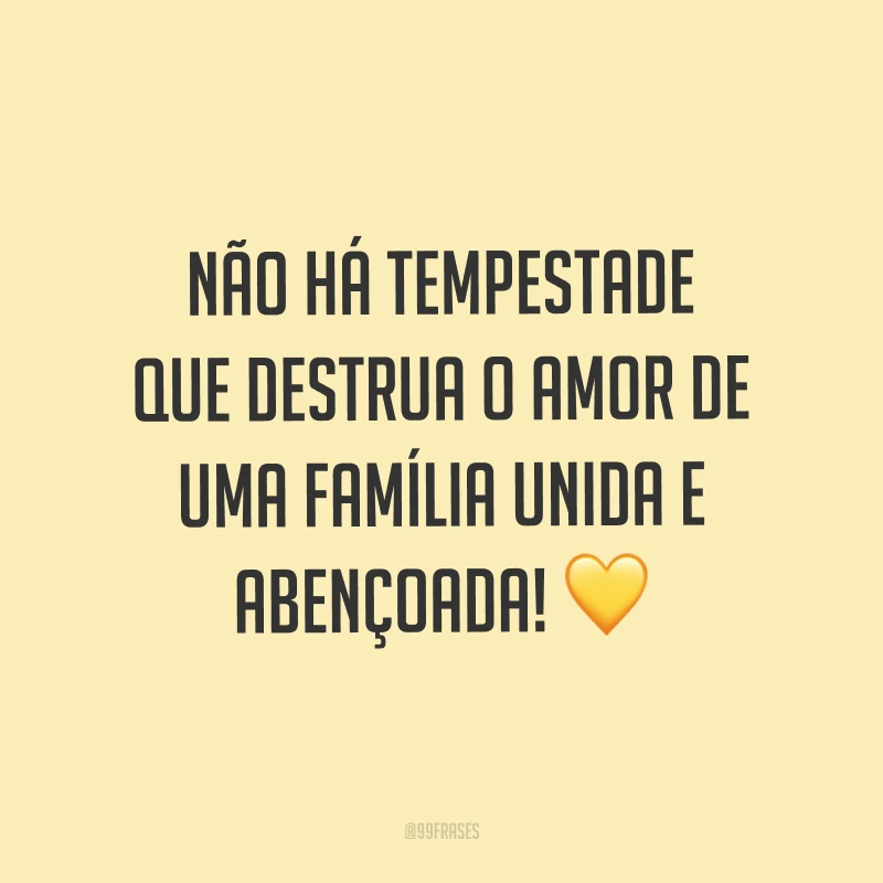 Não há tempestade que destrua o amor de uma família unida e abençoada! ?