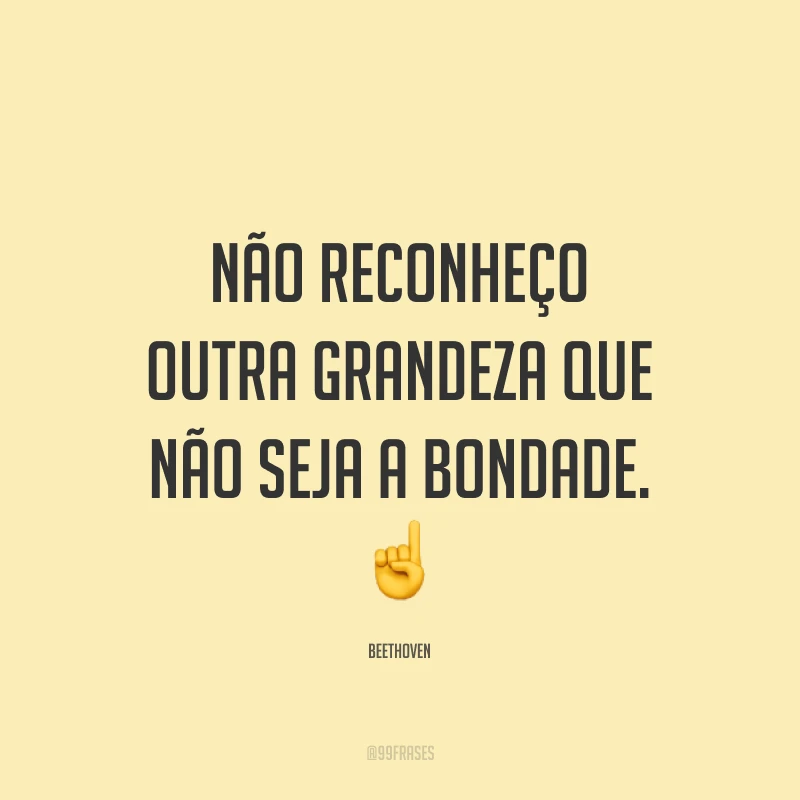 Não reconheço outra grandeza que não seja a bondade. ☝️