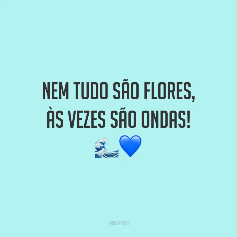 Nem tudo são flores, às vezes são ondas! ?? 