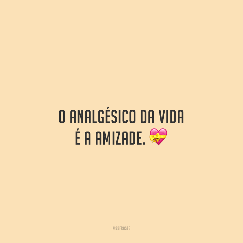 O analgésico da vida é a amizade.
