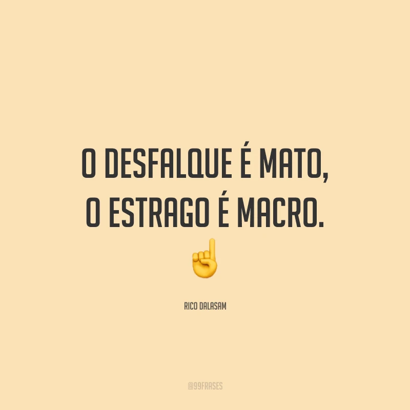 O desfalque é mato, o estrago é macro. ☝