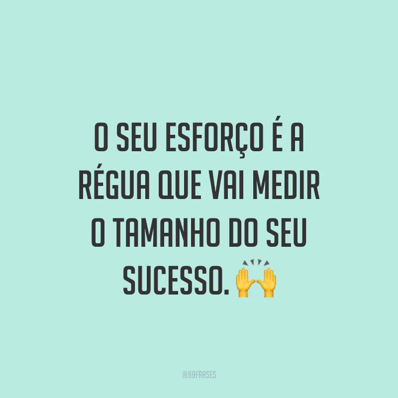 O seu esforço é a régua que vai medir o tamanho do seu sucesso. ?