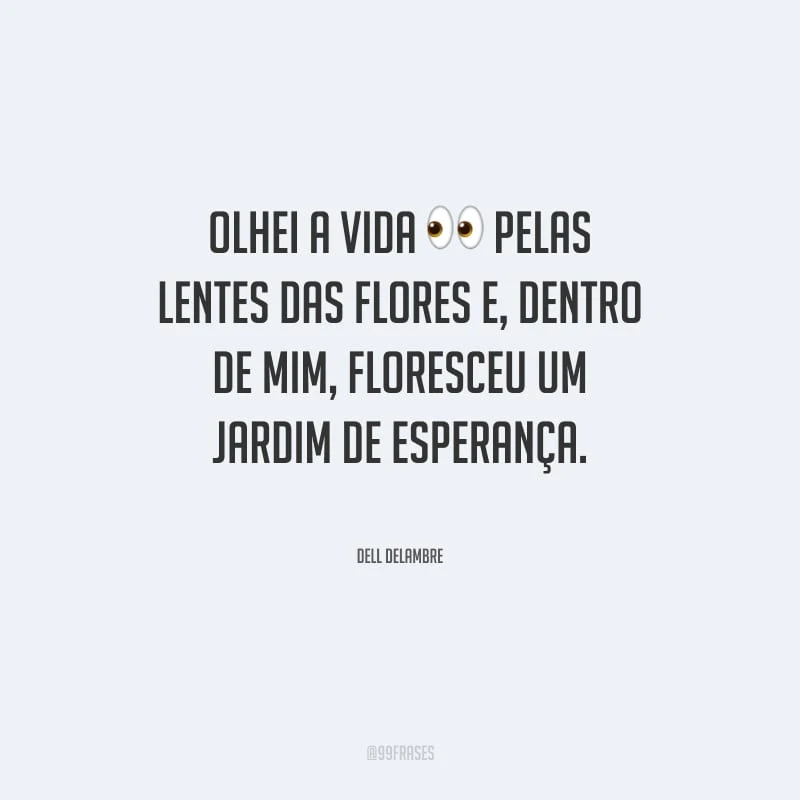 Olhei a vida pelas lentes das flores e, dentro de mim, floresceu um jardim de esperança.