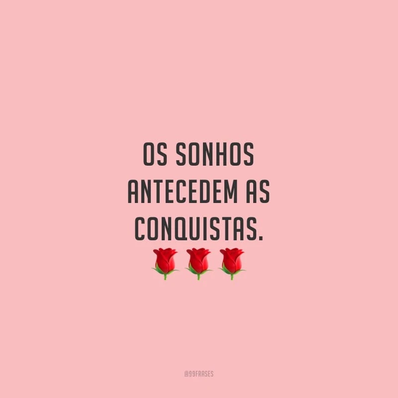 Os sonhos antecedem as conquistas.
