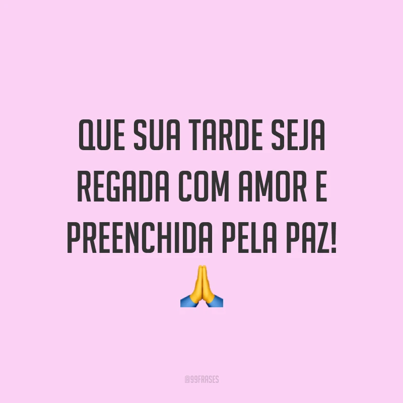 Que sua tarde seja regada com amor e preenchida pela paz! 🙏
