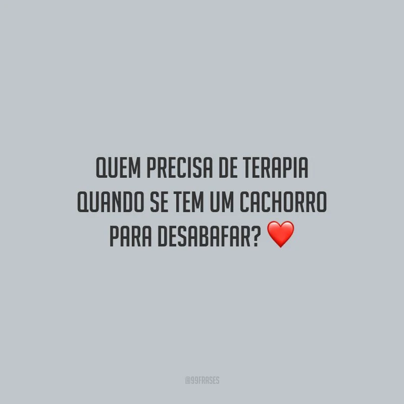 Quem precisa de terapia quando se tem um cachorro para desabafar?