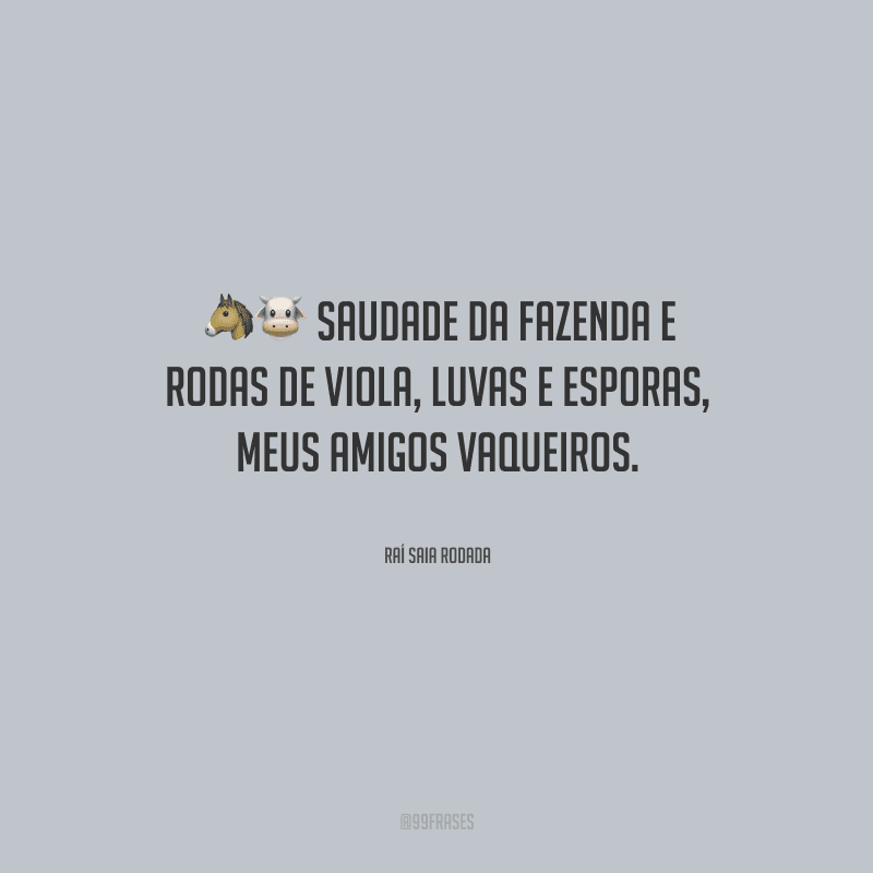 Saudade da fazenda e rodas de viola, luvas e esporas, meus amigos vaqueiros.