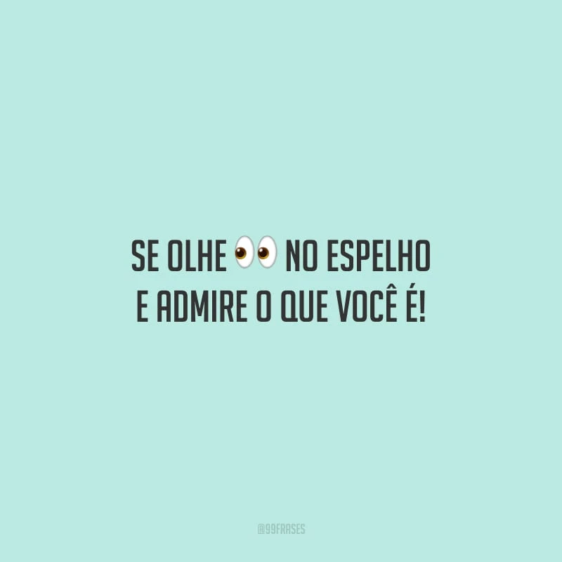 Se olhe no espelho e admire o que você é!