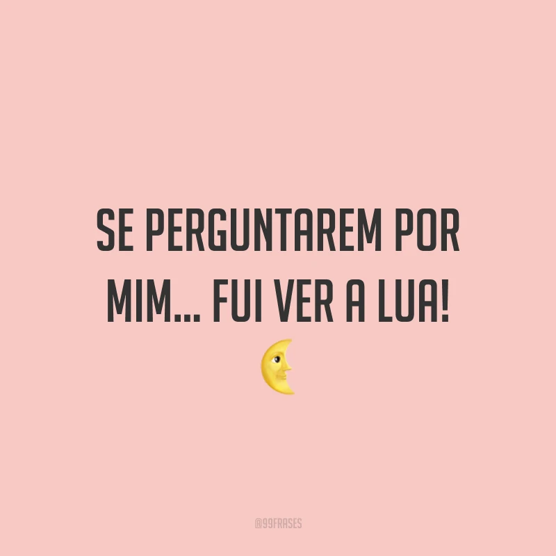 Se perguntarem por mim… fui ver a lua! ?