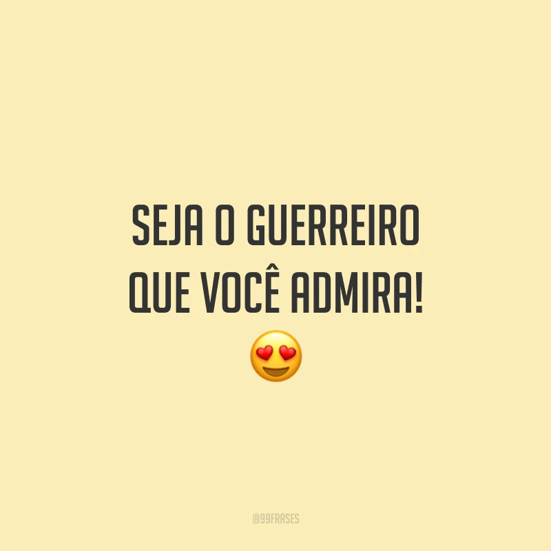Seja o guerreiro que você admira!
