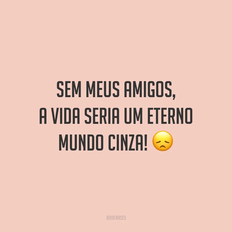 Sem meus amigos, a vida seria um eterno mundo cinza! 😞