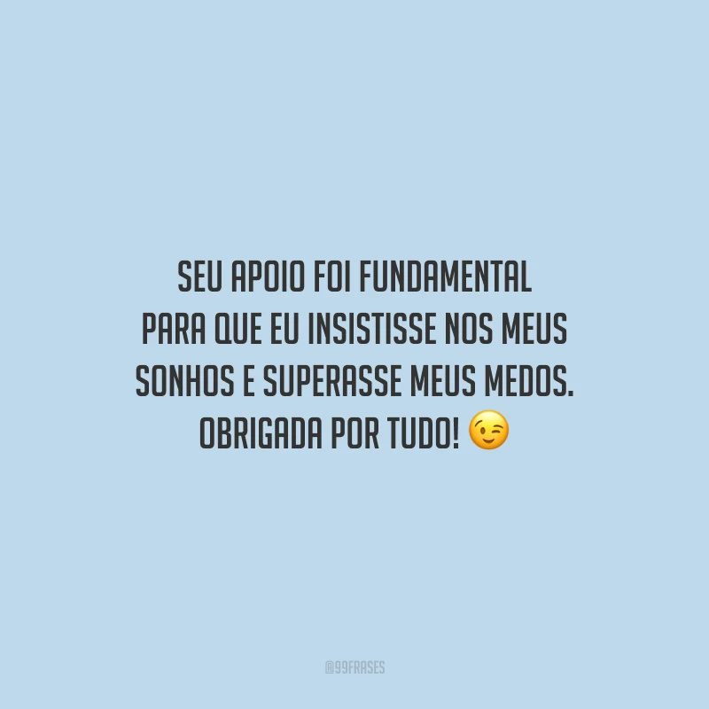 Seu apoio foi fundamental para que eu insistisse nos meus sonhos e superasse meus medos. Obrigada por tudo!